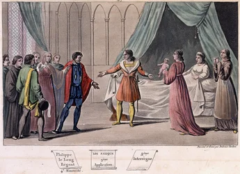 Johann I. posthum (1316-1316), wurde als König geboren und starb nach 6 Tagen. - Entworfen und graviert von Ambroise Tardieu im Jahr 1825