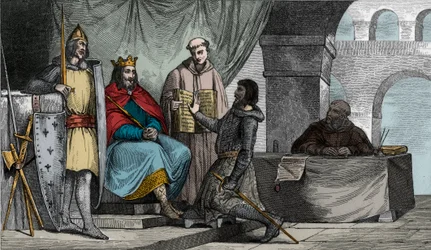 Ludwig II. (848-79) der Stammler erhält einen Treueeid von einem Adligen