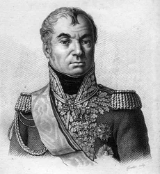 Marschall Oudinot. Nicolas Charles Oudinot, Herzog von Reggio, Marschall von Frankreich (1767 bis 1847). In „Portraits der französischen Generäle nach den Siegen und Eroberungen der Franzosen“. Graviert von Ambroise Tardieu im Jahr 1818. Stella Collection