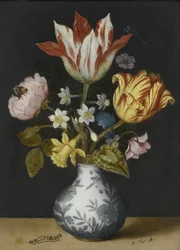 Stillleben mit Blumen in einer Wan-Li-Vase