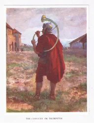 Ein Cornicen oder Trompeter, Illustration aus „Der römische Soldat“, 1928
