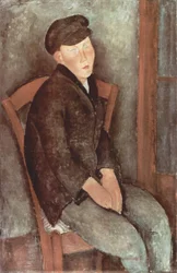 Sitzender Knabe mit Hut