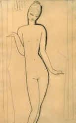 Nacktes junges Mädchen - Karyatide