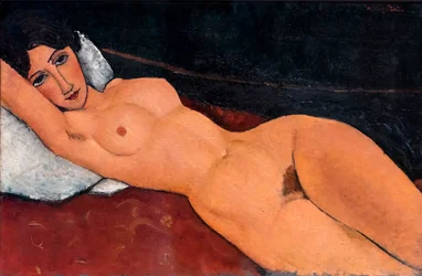 Liegender Akt auf einem weißen Kissen, ca. 1917