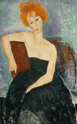 Rothaariges Mädchen im Abendkleid, 1918