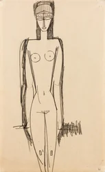 Stehender Akt; Nu debout, um 1910-1911