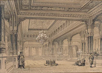 Innenansicht des Çırağan-Palastes in Istanbul, 1872