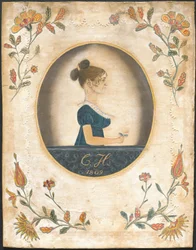 Frau, die eine Rose hält