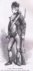 Ein echter amerikanischer Scharfschütze, Illustration aus Cassells Geschichte der Vereinigten Staaten, veröffentlicht von Cassell, Petter & Galpin, ca. 1900
