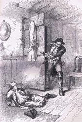 Fannings Gräueltat: Mord an einem amerikanischen Pflanzer, Illustration aus Cassells Geschichte der Vereinigten Staaten, veröffentlicht von Cassell, Petter & Galpin, ca. 1900 (Litho)