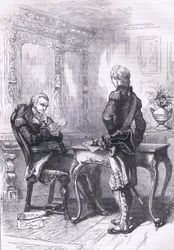 Lafayette und Washington, Illustration aus Cassells Geschichte der Vereinigten Staaten, veröffentlicht von Cassell, Petter & Galpin, ca. 1900 (Lithografie)