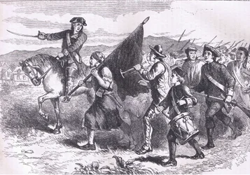 Die Menge in Springfield mit der schwarzen Flagge, Illustration aus Cassells Geschichte der Vereinigten Staaten, veröffentlicht von Cassell, Petter & Galpin, ca. 1900
