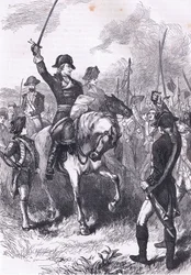 Die Verlesung der Unabhängigkeitserklärung an die Armee (Illustration aus Cassells Geschichte der Vereinigten Staaten)