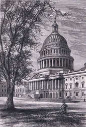 Ansicht des Kapitols, Washington, Illustration aus Cassells Geschichte der Vereinigten Staaten, veröffentlicht von Cassell, Petter & Galpin, ca. 1900 (Litho)