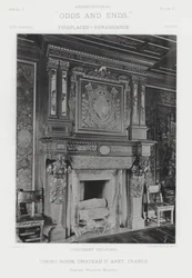 Kamin: Speisesaal, Schloss Anet, Frankreich (s/w Foto)
