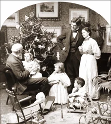 Amerikanische Familie am Weihnachtstag