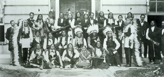 Indianerdelegation der Sioux-Führer in Washington D.C. zur Protest gegen die Verletzung des Fort Laramie-Vertrags von 1868