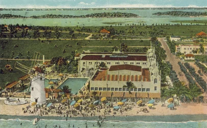 Miami, Florida, ca. 1925: Miami Beach Casino (Farbfoto)