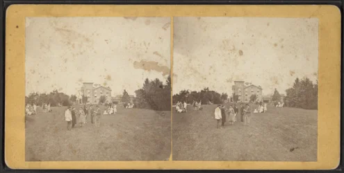 Nordfront und Rasen, Oneida Community, New York State, um 1870