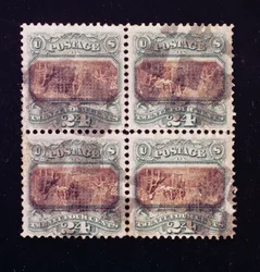 24-Cent Unterzeichnung der Unabhängigkeitserklärung Block von vier, 1869