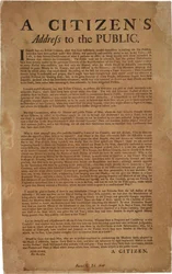Ansprache eines Bürgers an die Öffentlichkeit bzgl. Unterstützung der königlichen Truppen, 18. Dezember 1769