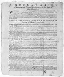 Eine Erklärung der Rechte und ein Regierungsplan für den Staat New Hampshire, 1779