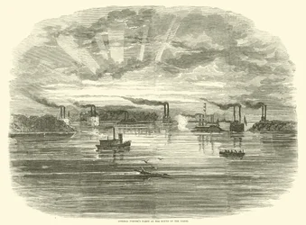 Admiral Porters Flotte an der Mündung des Yazoo, Dezember 1862