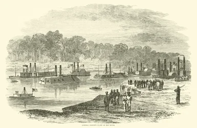 Admiral Porters Flotte am Red River, März 1864