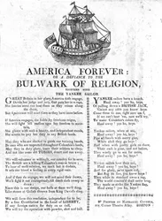 Amerika für immer oder eine Herausforderung an das Bollwerk der Religion, zusammen mit dem Yankee-Segler