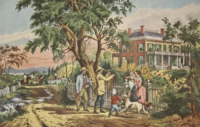 Amerikanisches Landleben - Oktober-Nachmittag, veröffentlicht 1855, Currier & Ives