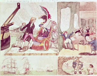Ein alter Philosoph lehrt seinen verrückten Sohn wirtschaftliche Projekte, ca. 1807