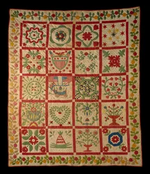 Applikations-Album-Quilt, L & M, 1860