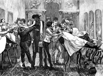 Friseursalon in New York, 1870