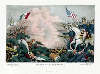 Schlacht von Buena Vista, 23. Februar 1847, die amerikanische Armee unter General Taylor war vollständig siegreich