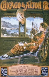 Chicago und Alton Eisenbahnplakat, ca.1885