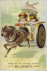Kinder reisen schnell in Pferdekutsche