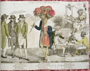 Fünf Köpfe oder das Pariser Monster, Karikatur auf die XYZ-Affäre, 1797