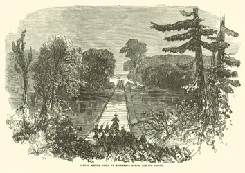 Baumwollbrücke gebaut von McPherson über den Big Black, Mai 1863