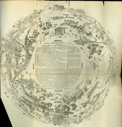 Cyclorama-Faltkarte zur Geschichte der großen Rebellion, ca. 1870