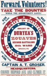 Melden Sie sich bei Duryeas Zouaven, Zweites Bataillon, 19. Bezirk, Brooklyn, ca. 1861