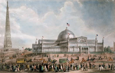 Außenansicht des New York Crystal Palace, 1853