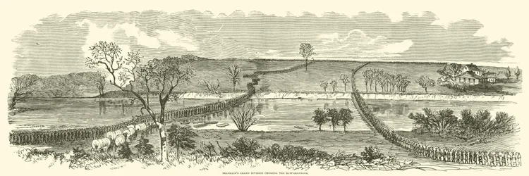 Franklins Großdivision überquert den Rappahannock, Dezember 1862