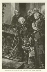 Friedrich der Große am Sarg des Großen Kurfürsten
