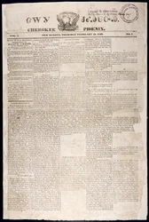 Titelseite der Cherokee Phoenix, 21. Februar 1828