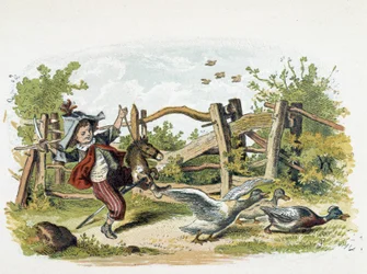 Spielfeld in „Schnik, schnak, Kleinigkeiten für die Kleinen“, Kinderspiele. Hrsg. London- Georges Ronthedge und Söhne. New York, The Broadway Ludgate n.d. ca. 1890.