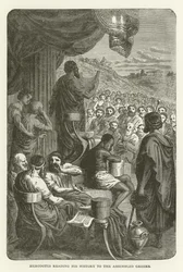 Herodot liest seine Geschichte den versammelten Griechen vor