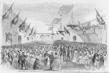 Inaugurationsball, gedruckt in Frank Leslies Illustrated Newspaper, 21. März 1857