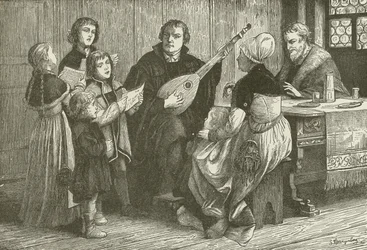 Luther inmitten seiner Familie