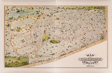 Karte des Graceland-Friedhofs, ca. 1875