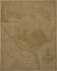 Karte von Texas mit Teilen der angrenzenden Staaten